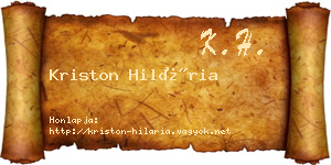 Kriston Hilária névjegykártya